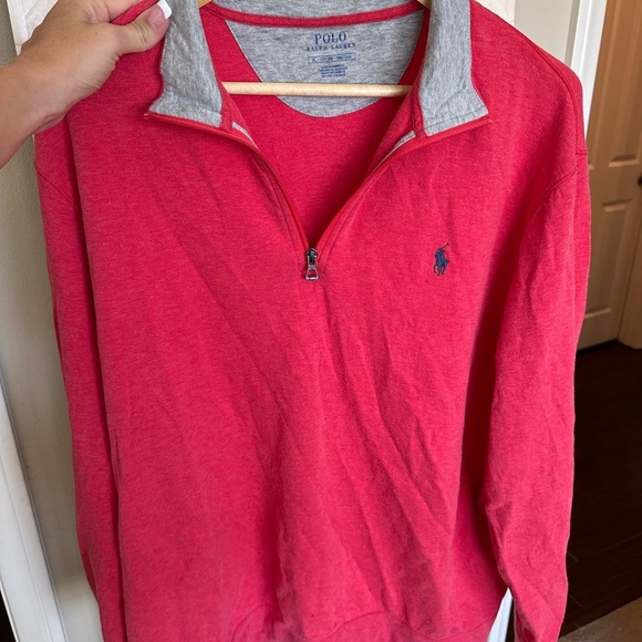 Polo by Ralph Lauren Red Quarter-Zip Sweatshirt - Picture 2 of 5